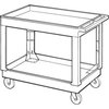 Rubbermaid Commercial Foam 4" Casters 2-shelf Utility Cart, Push Handle, 2 Shelves RCP9T6700BLA